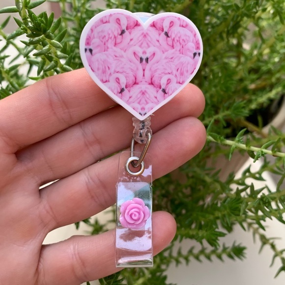 Flamingo Retractable Badge Holder - Picture 1 of 2